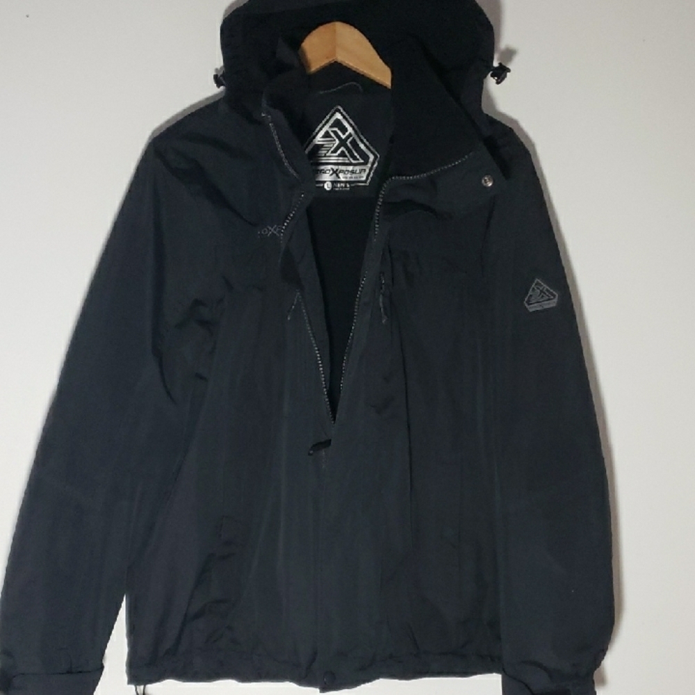 ZeroXposur MENS Element Protector Black Hooded SPORTS Jacket, Size L.